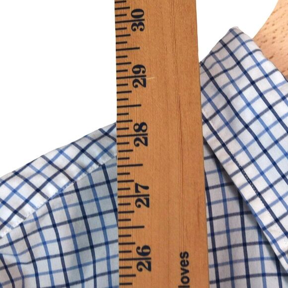 Ralph Lauren Classic Fit Shirt Size M Blue White Grid Check Long Sleeve Preppy - Picture 4 of 6